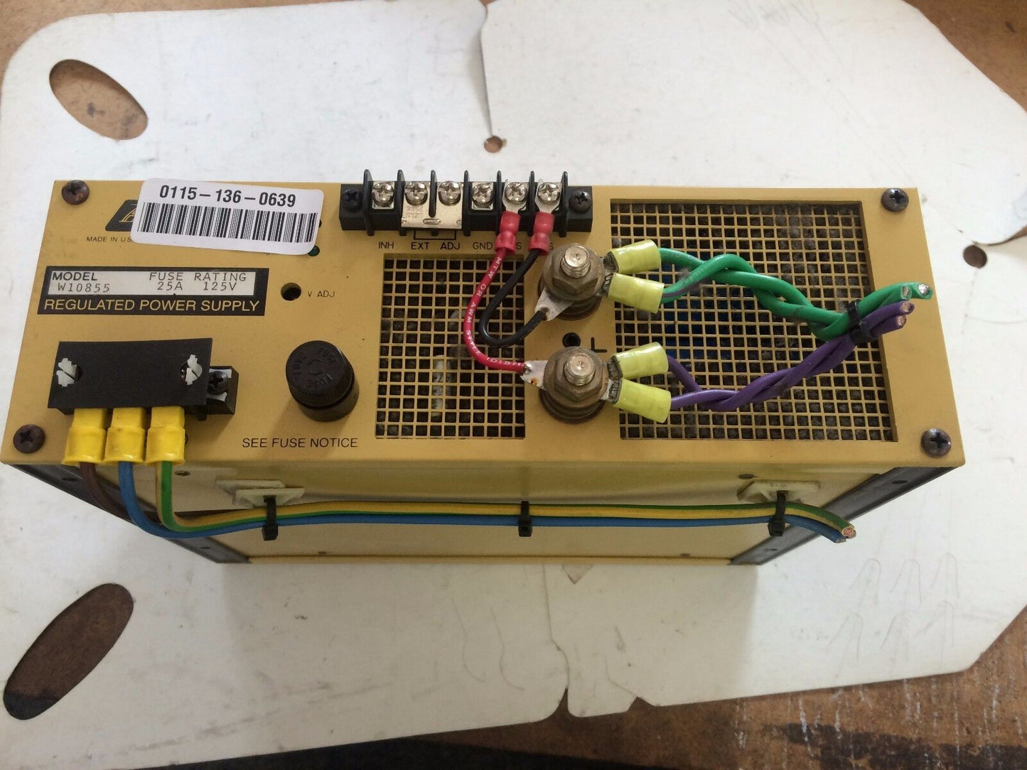 Acopian W10855 Regulated Power Supply, 25 Amp, 125 V,Cz
