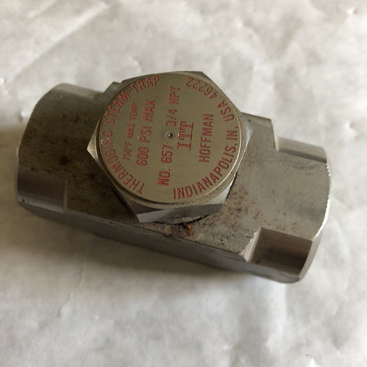 Itt Hoffman Specialty 657 Thermodisc Steam Trap 3/4" Npt 600Psi Max 750F Temp,Bv