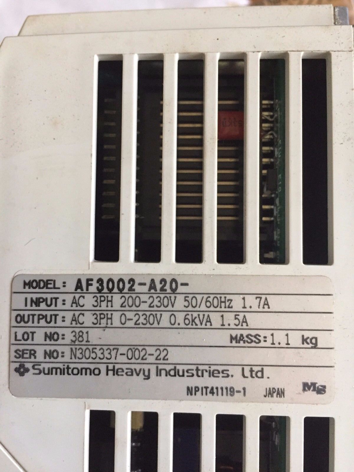New Sumitomo Af-3000,Sumitomo Af3002-A20 Igbt Transistor Inverter,Tg