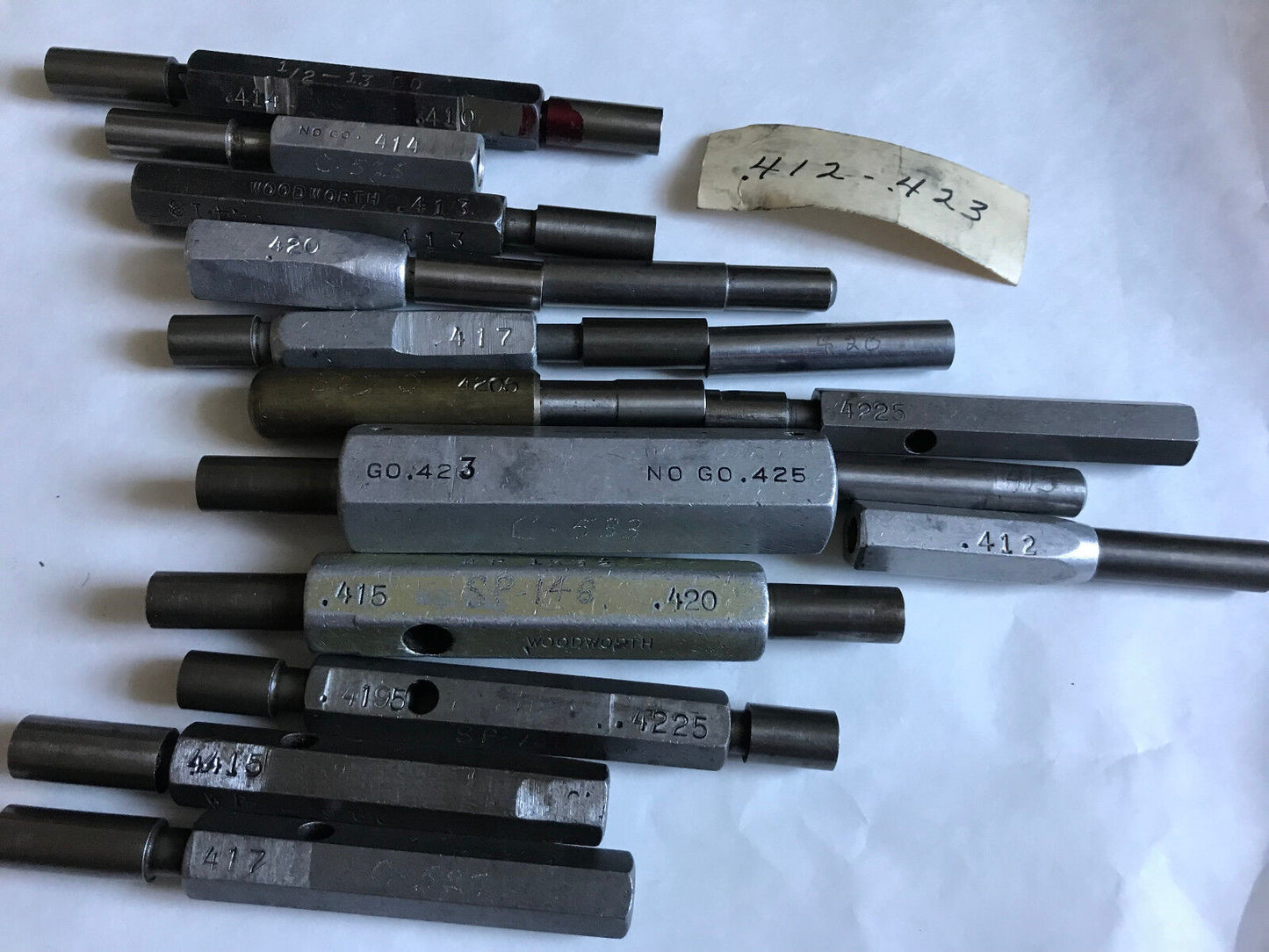 Lot The Pipe Machinery Go No Go Plug Gage .4195,.4225,.415,.420,.412,.423,Sa