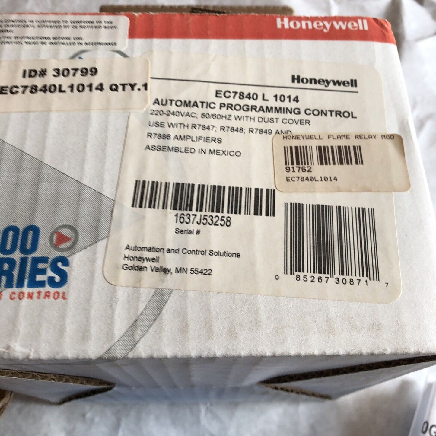 New Honeywell Ec7840 L 1014 Burner Control ,Honeywell Ec7840l 1014,Df