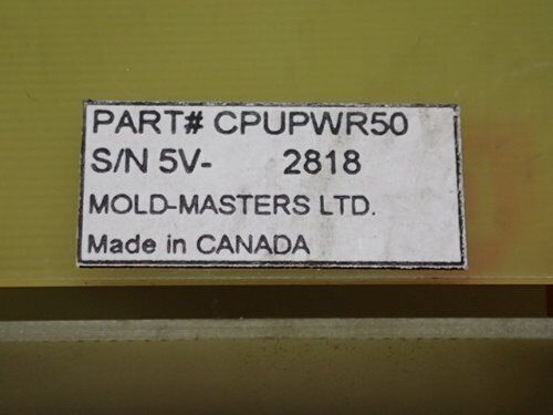 Mold Masters Cpupwr50,Schroff 69001-866,42379 Power Supply Board,Ej