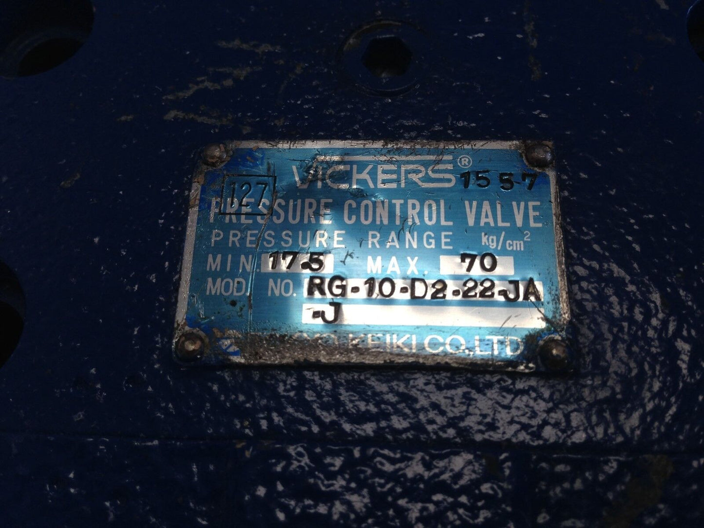 Vickers Rg-10-D8-22-Ja-J, Rg-10-D2-22-Ja-J  Pressure Control Valve,Dg