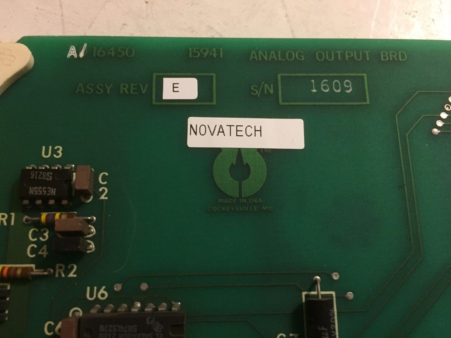 Novatech A16450,A/16450 15941 Pc Board Analog Output Brd,D16450,Bm