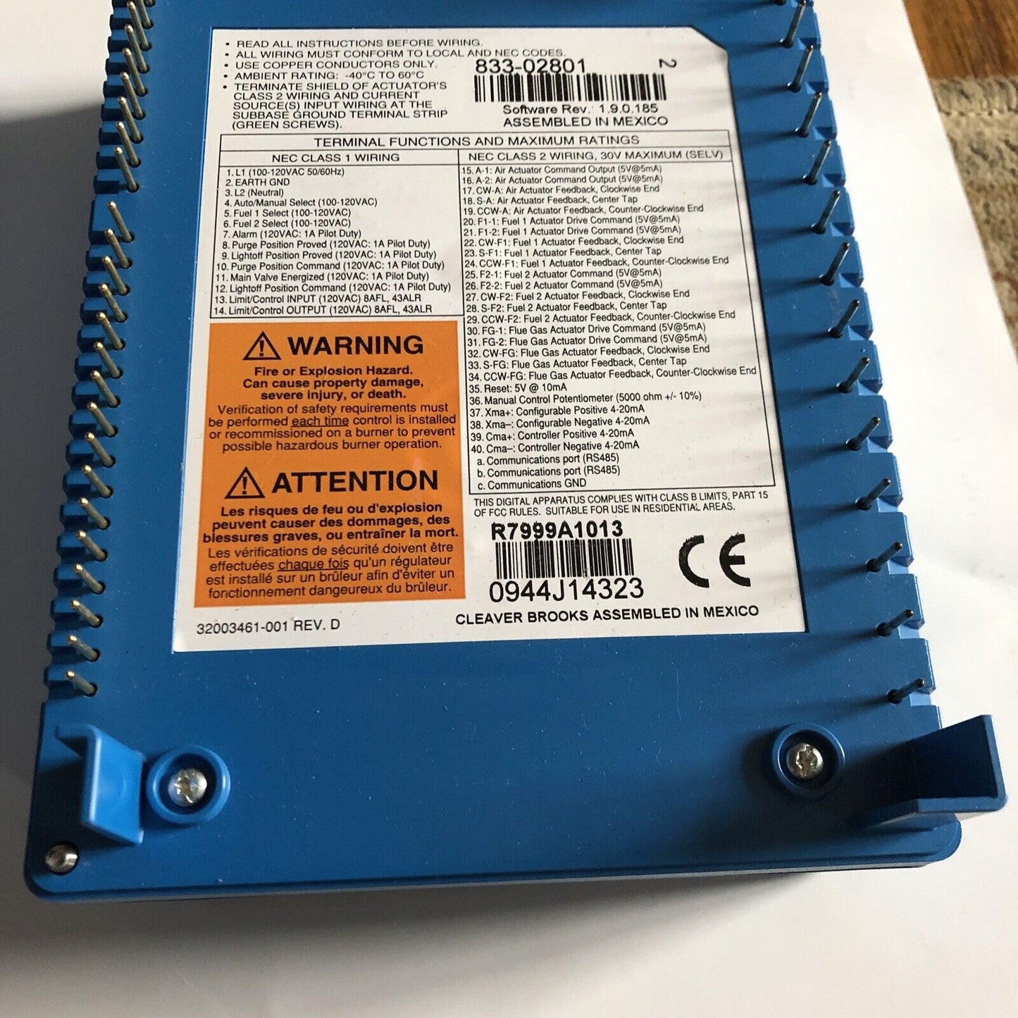 Cleaver Brooks 833-02801,R7999a1013, 833 02801 Controller, 83302801 ,Ej