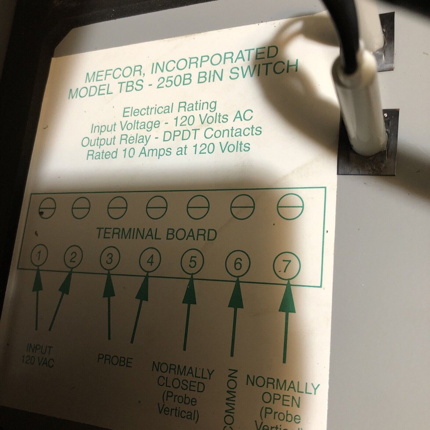New Mefcor Tbs-250B Bin Bs200 Tilt Switch, Normally Closed,15 A,120/240 Vac,Fe