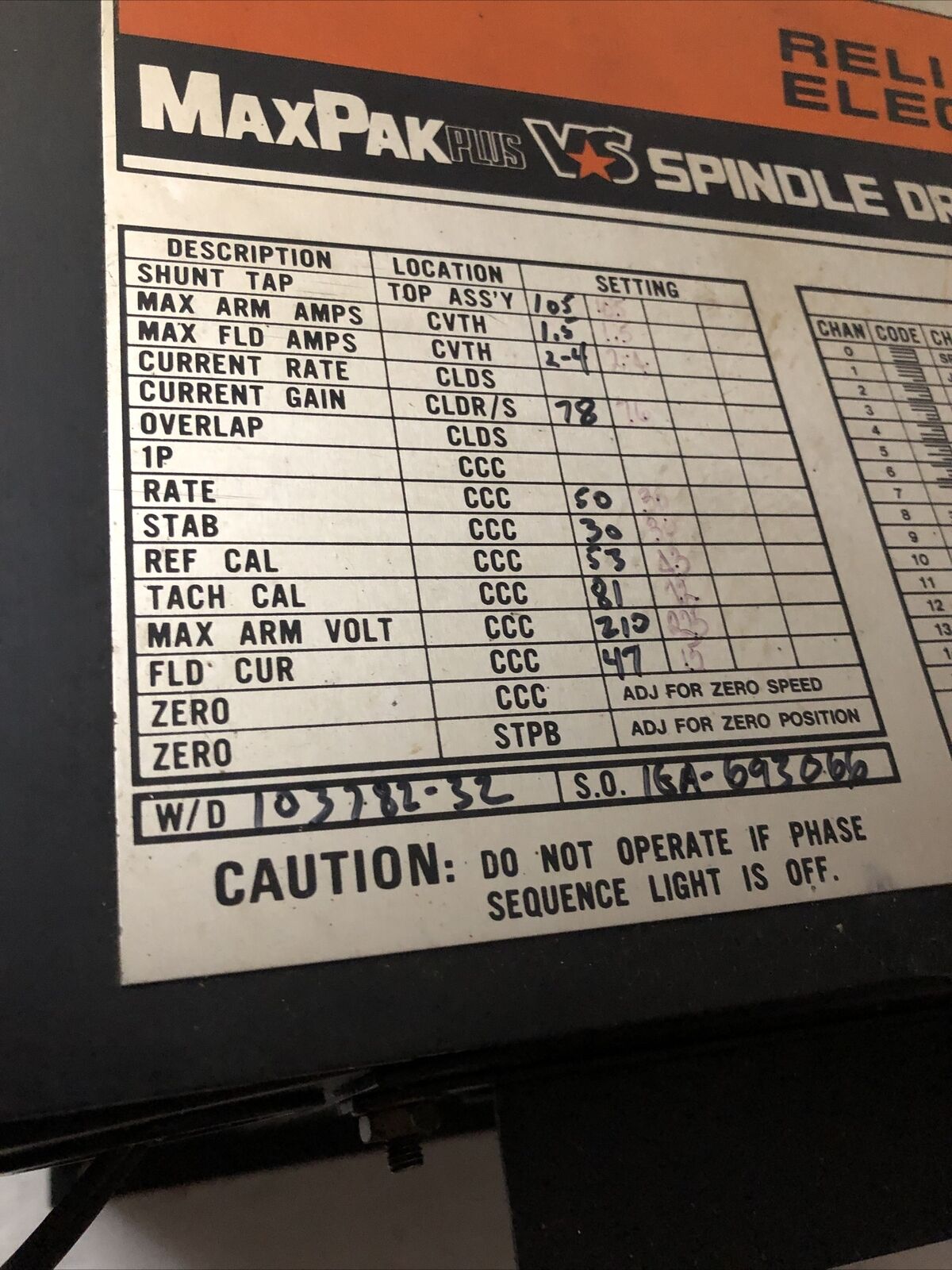 Reliance Electric 103782-32,Reliance Electric Maxpak Plus Vs Spindle Drive,Cv