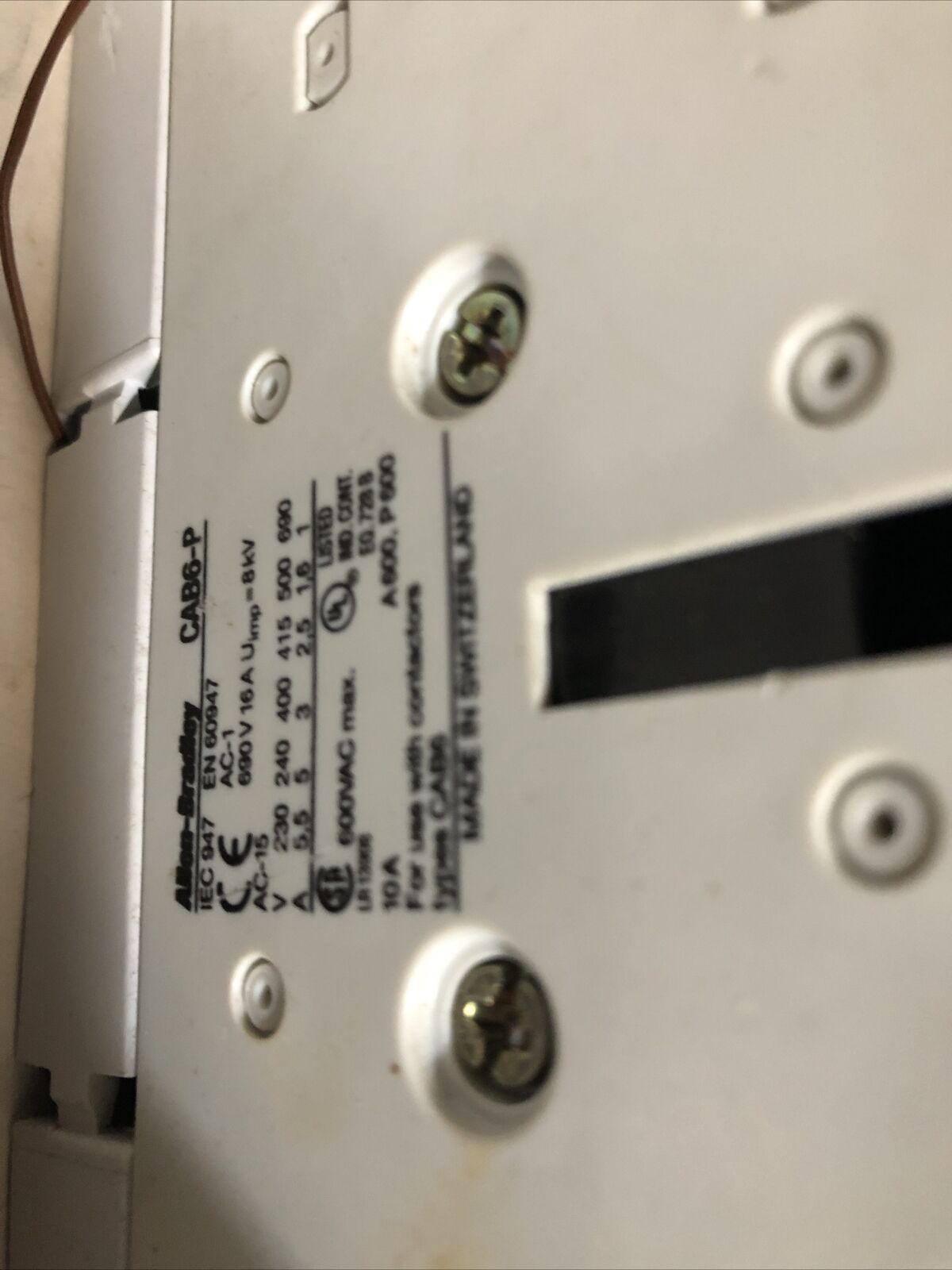 Allen Bradley Contactor Iec 110Kw 110/130Vac,A-B Cab6-210-Ei,11-10,208...277V,By