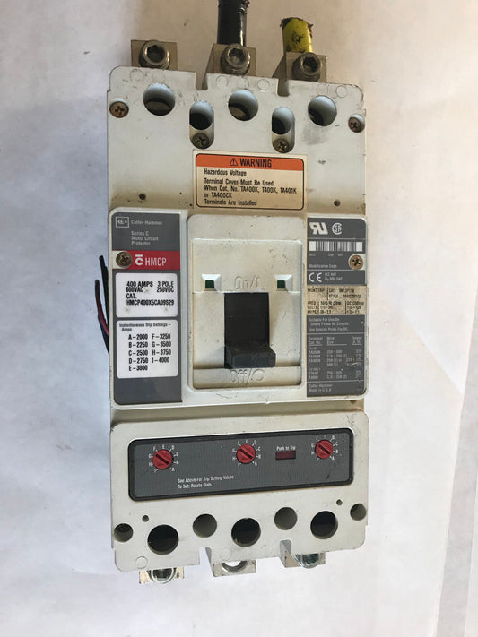 Cutler Hammer Hmcp400x5ca09s29 3 Pole Circuit Breaker,400A,600Vac,Chmcp,Hmcp,Sa