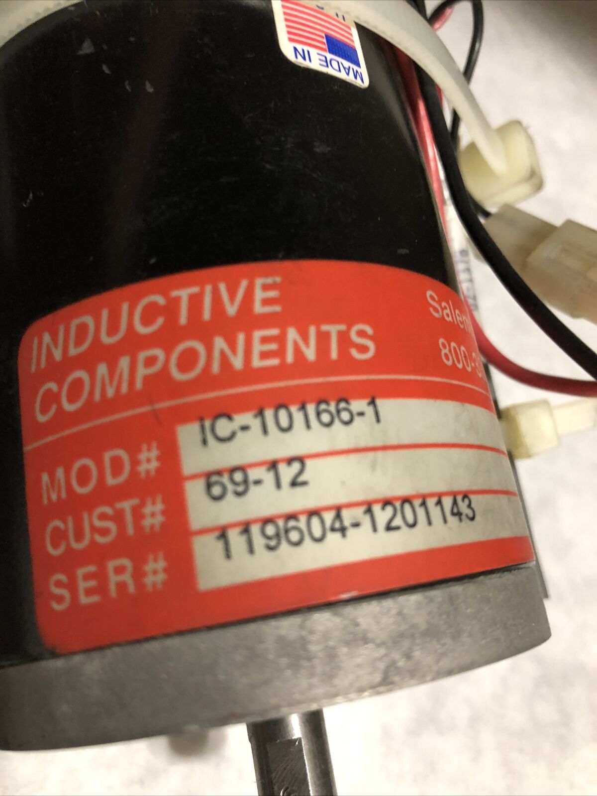 Inductive Components Ic-10166-1 Induction Motor,3/8" Shaft Dia,69-12,Bb