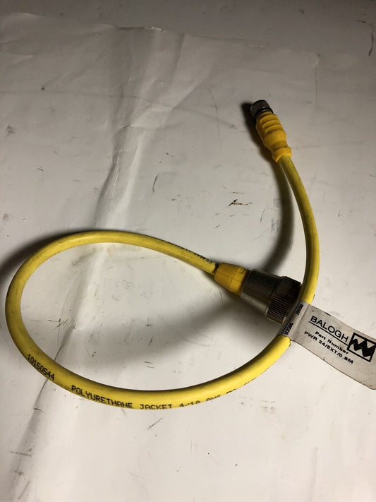 New Balogh Robotic/Machine Cable Assembly Cordset Pwr 24/Ext/0.5M,10150544,Ex