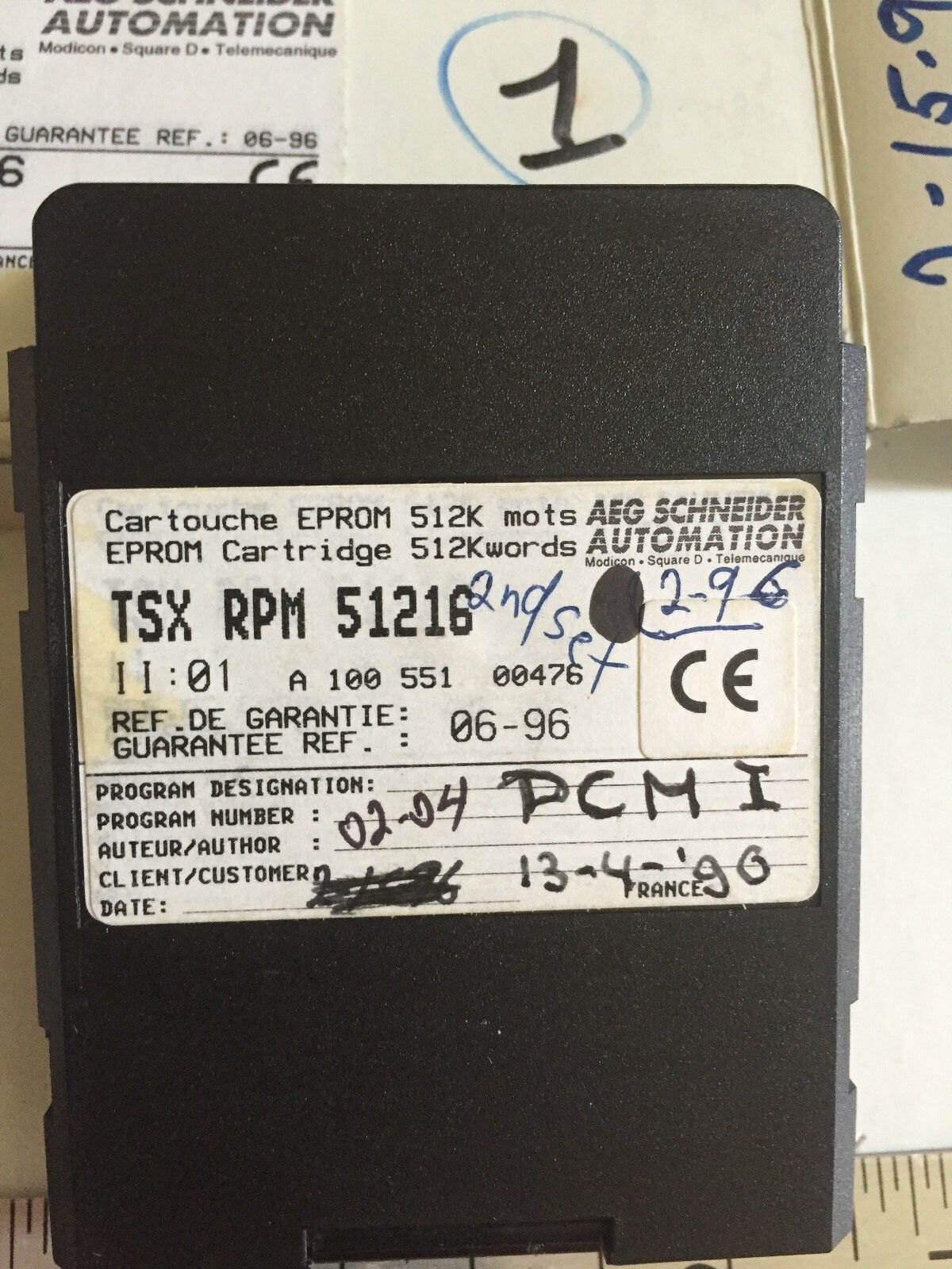 Aeg Tsx Rpm 51216 Schneider Memory Module Cartridge 512K Words,Ee