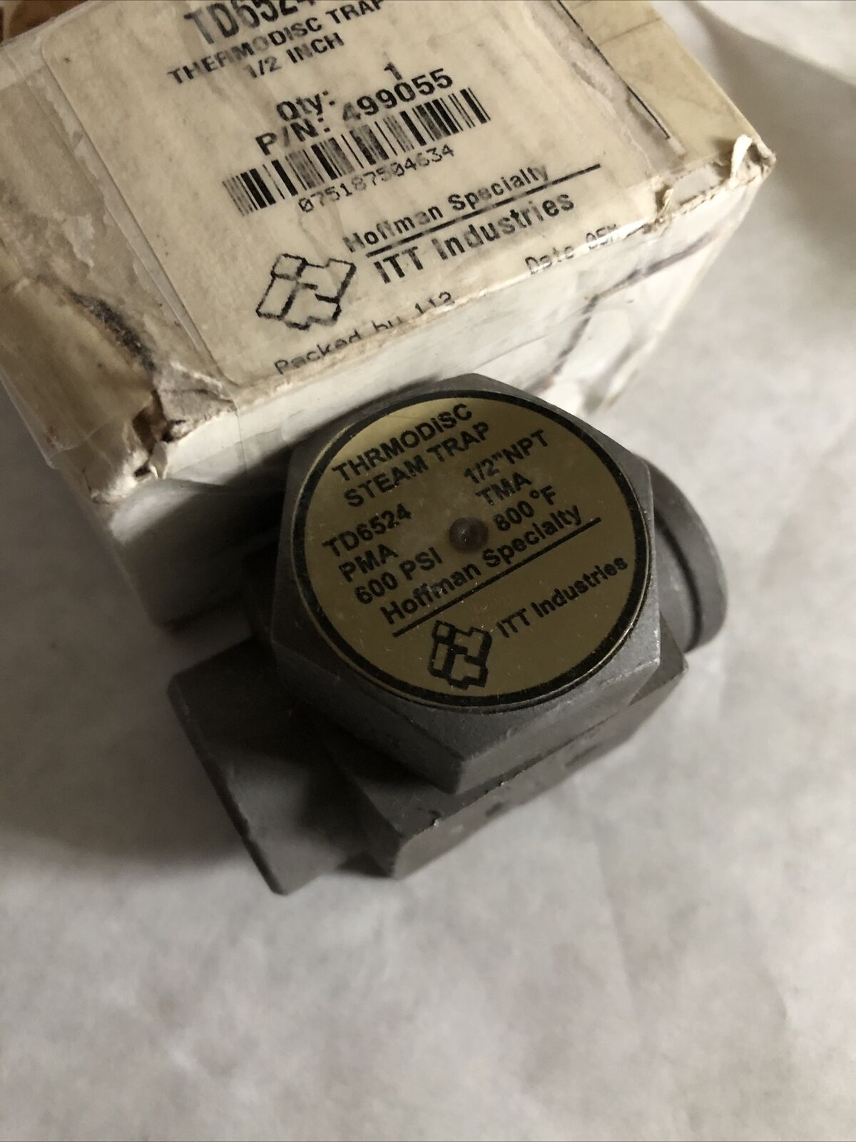 Itt 1/2" Hoffman Td6524 Specialty Thermodisc Steam Trap Td6524 Disc Valve,Br
