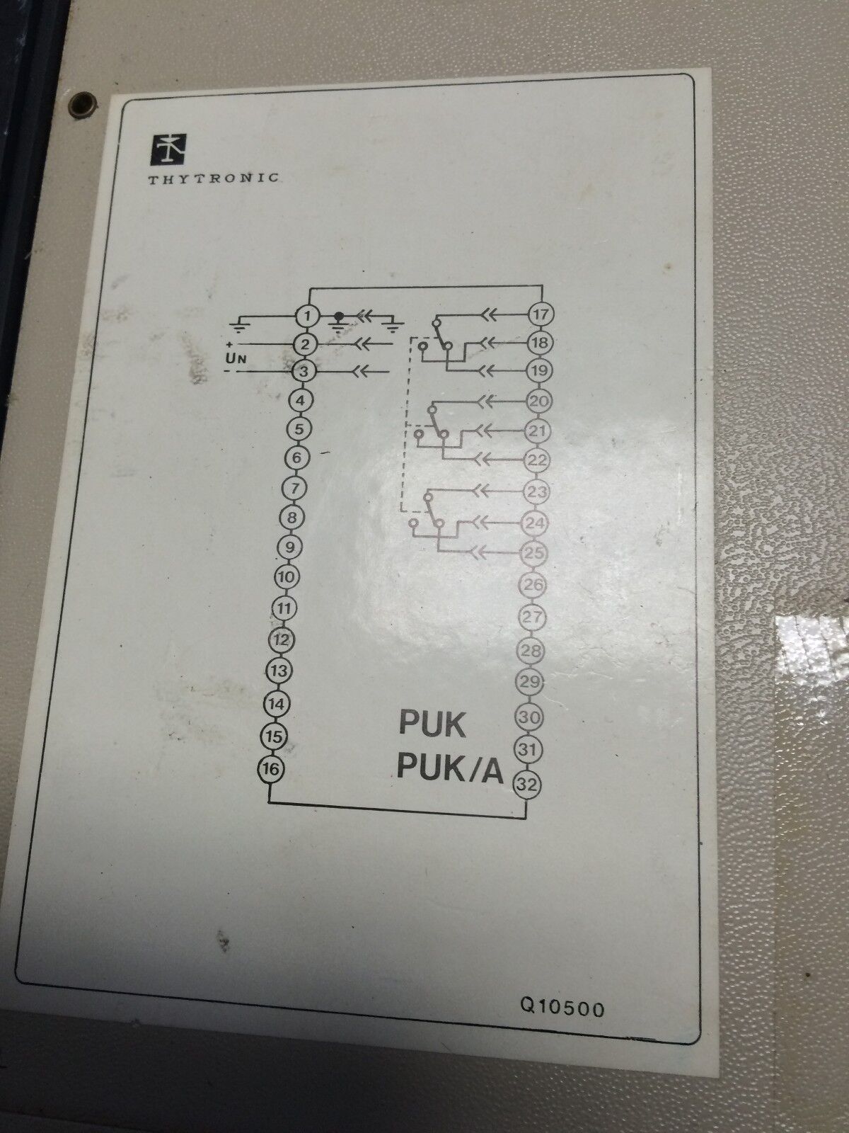 Thytronic Puk/A Protective Relay 125V W/Reset Puk/A,Puk Q10500,Ck
