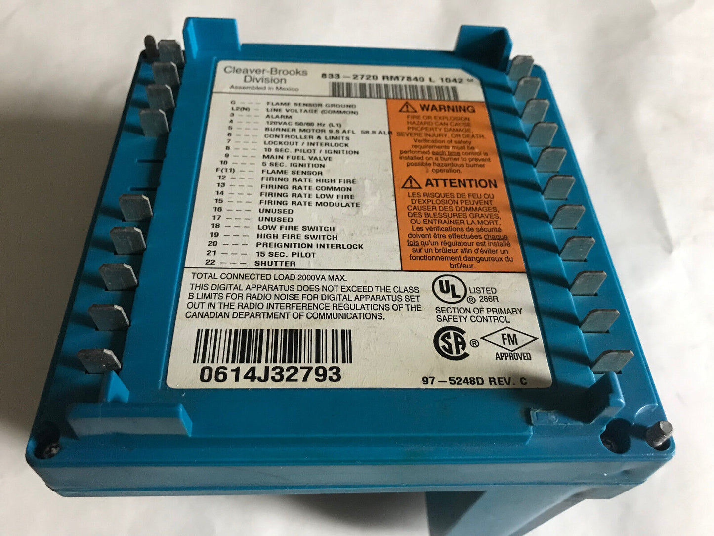 Cleaver Brooks 833-2720 Rm7840l1042,Cleaver Brooks Rm7840l1042,Sc,So,Ss