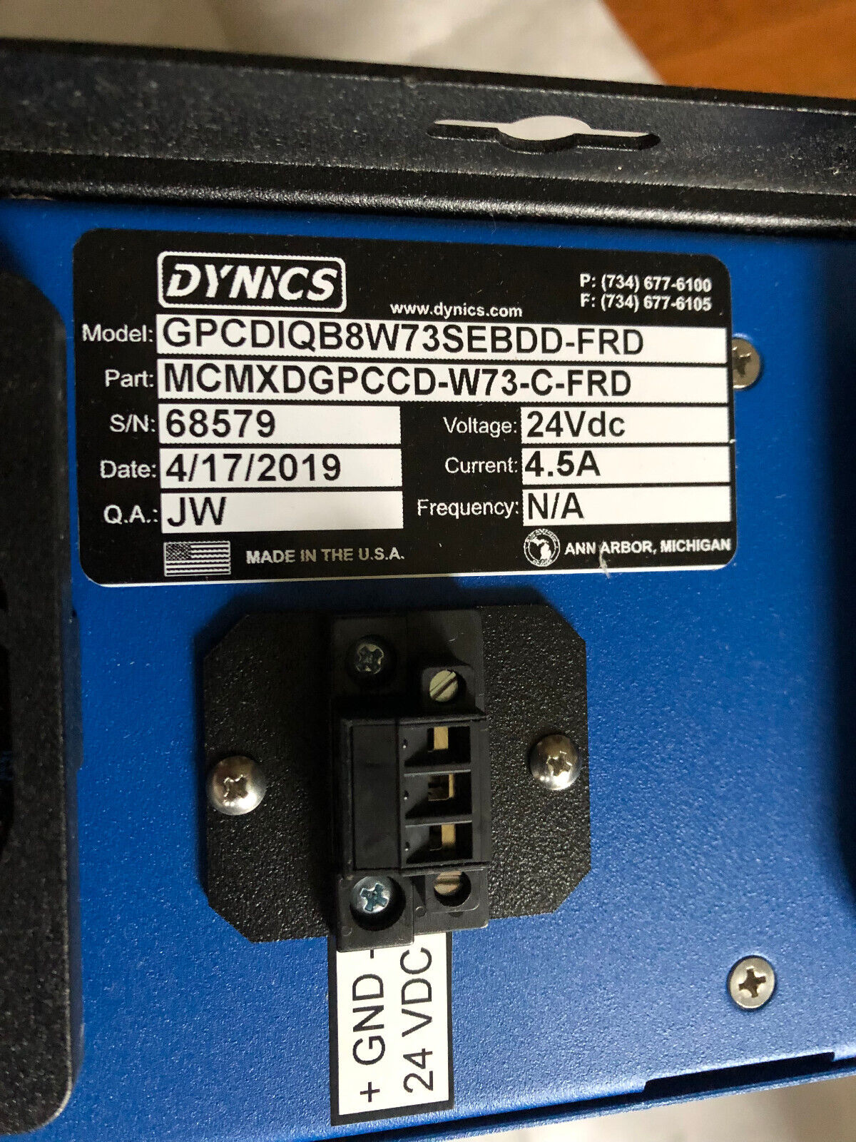 New Dynics Gpcdiqb8w73sebdd-Frd Computer. Mcmxdgpccd-W73-C-Frd,24Vdc 4.5A,Az