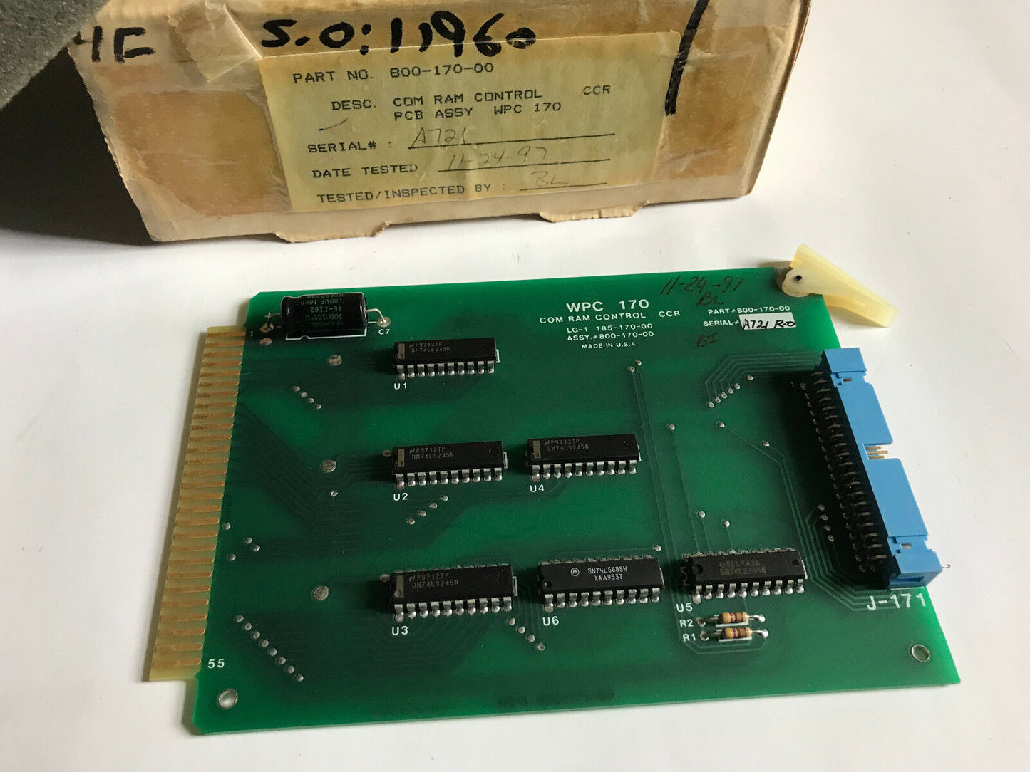 Web Printing Wpc 170,800-170-00 Com Ram Control Ccr,Lg-1,185-170-00,Es