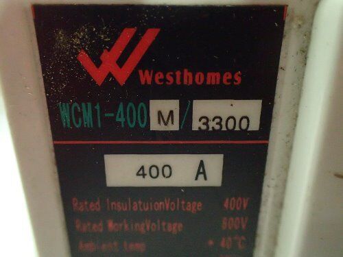 Westhomes Wcm1-400M/3300 Circuit Breaker,3P 400A 800V,Mccb 400A,Bi