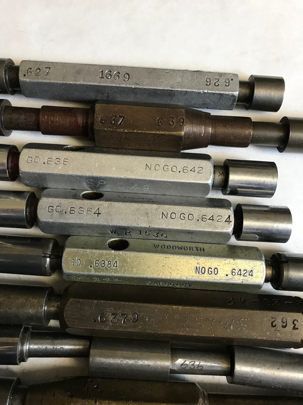 Lot The Pipe Machinery Go No Go Plug Gage .638,.642,.626,.627,.637,.628,.647,Et