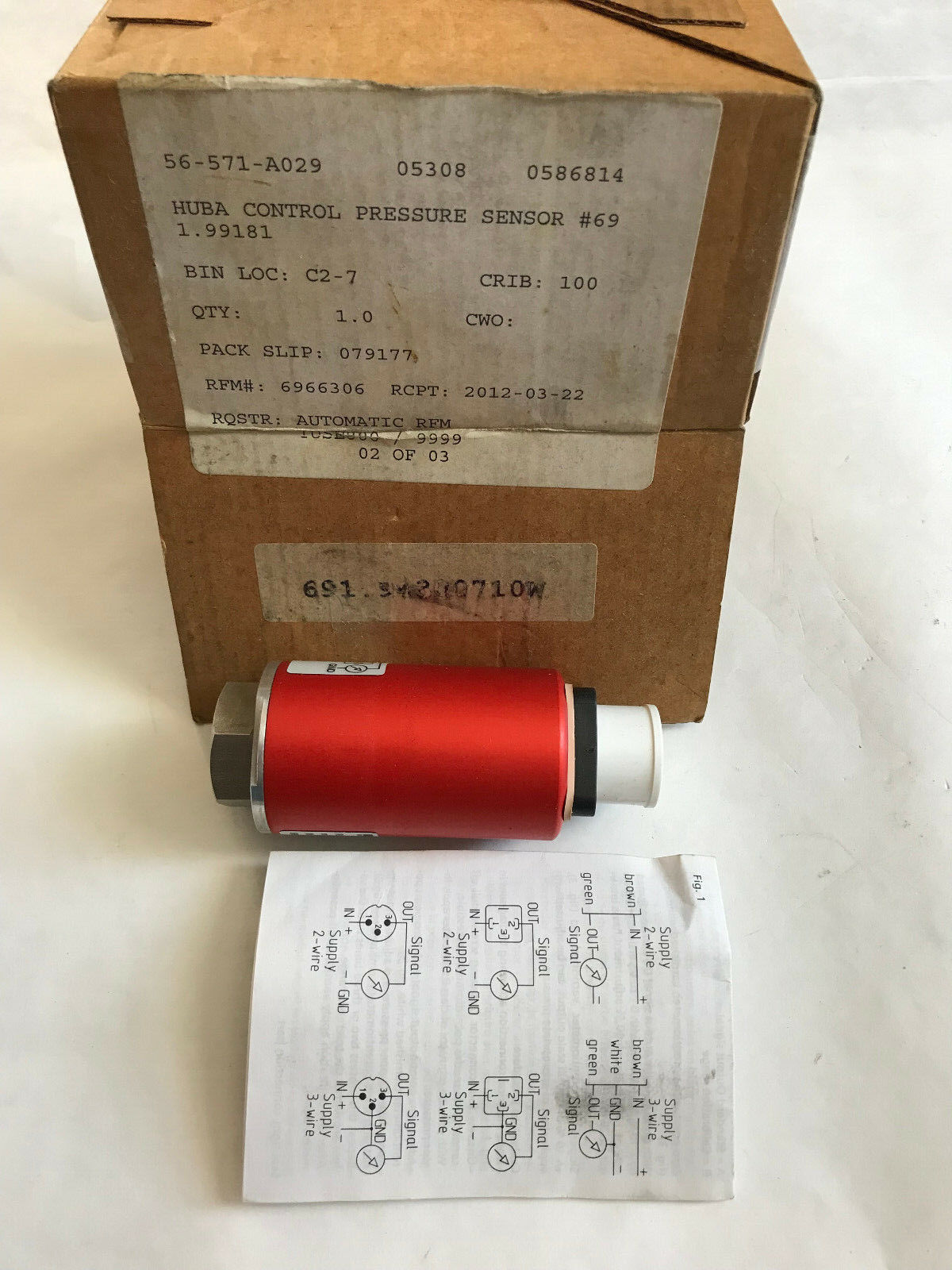 New Huba Control 691.94300710W0 Pressure Sensor. 500Bar Max,11-33Vdc,Sd