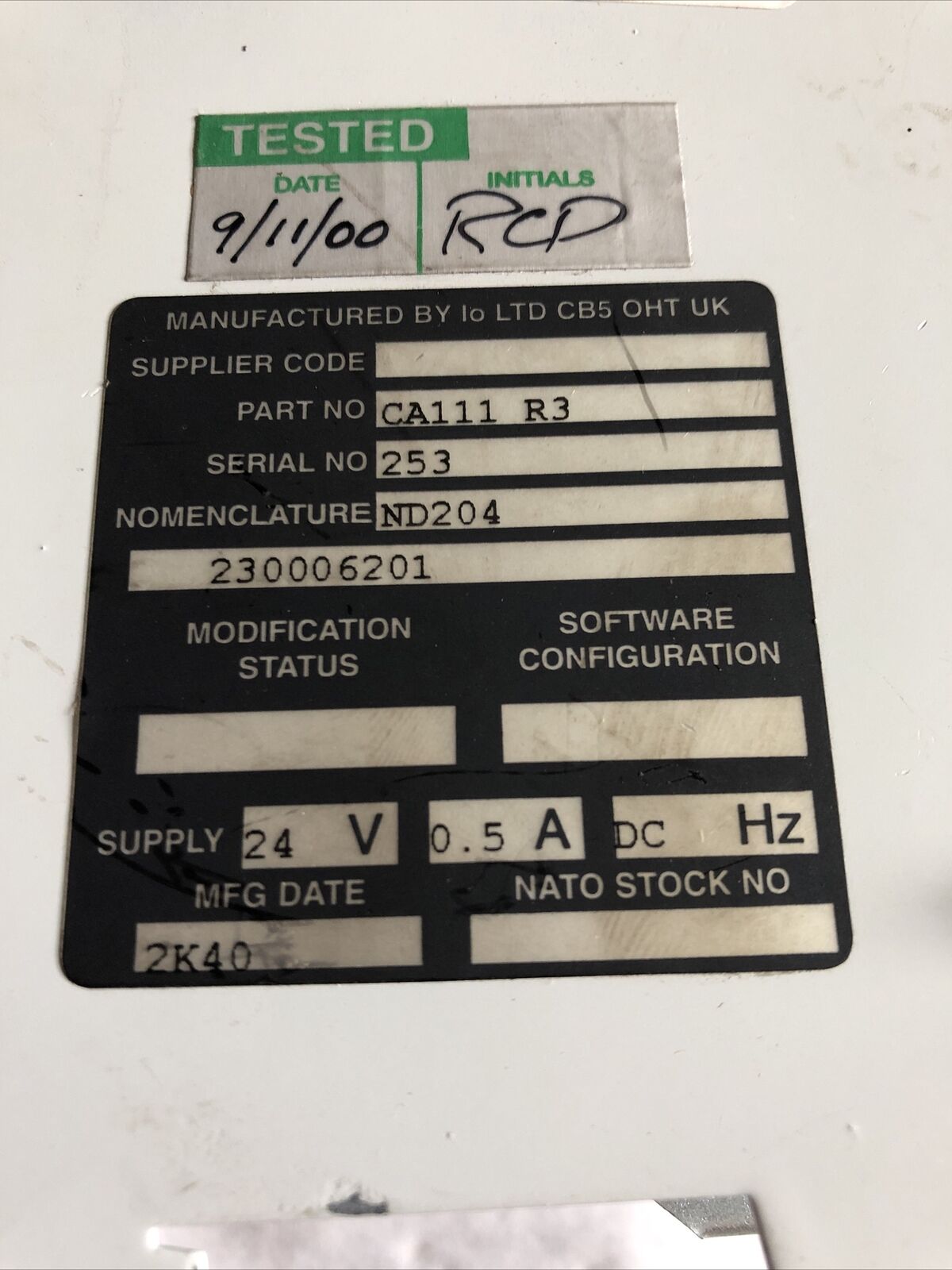 Io Ltd Ca111 R3,C3150,Db8r8, Network Control Module,Tc