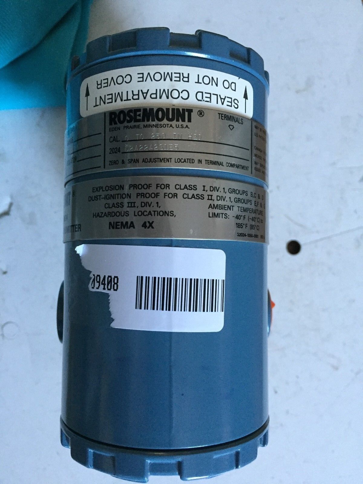 New 2024 Rosemount 2024D2a22a2s1e5,Pressure Transmitter 0-250Psi,D2a22a2s1e5,Cg