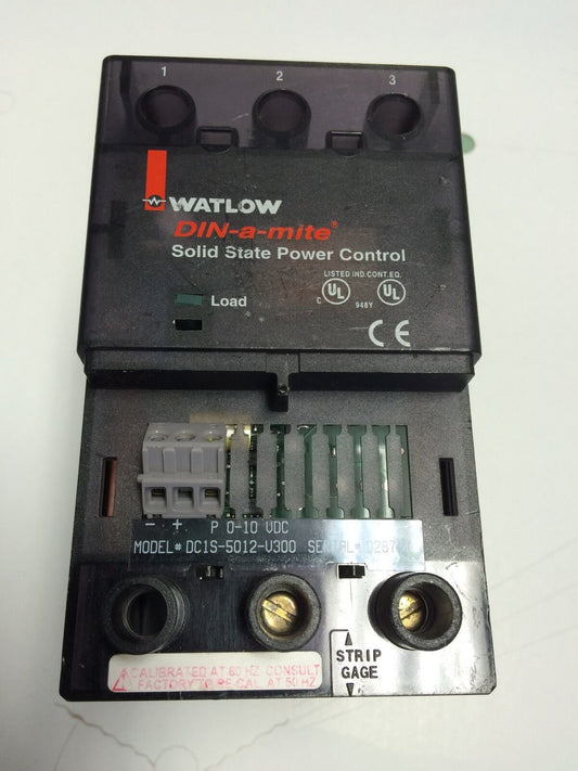 Watlow Power Controller Solid State 0-10Vdc Din-A-Mite Dc1s-5012-V300,Bf