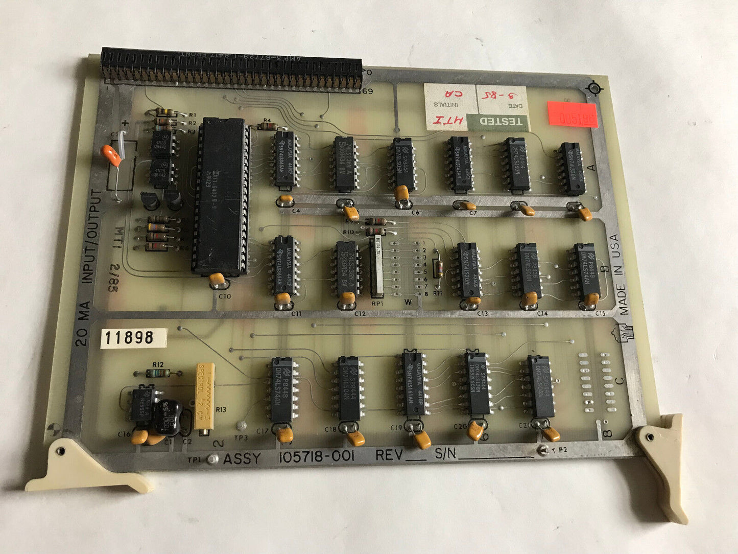 Charmilles Andrews 105718-001 Assy 105718-Oo1 Rev G,20Ma Input/Output Board,Si