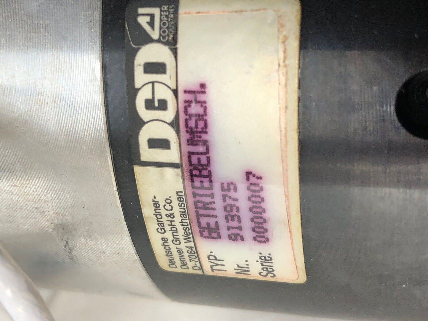 Gardner-Denver 913975 Nutrunner Motor Assembly,Dgd Getriebeumsch 921550 C-A,Ta
