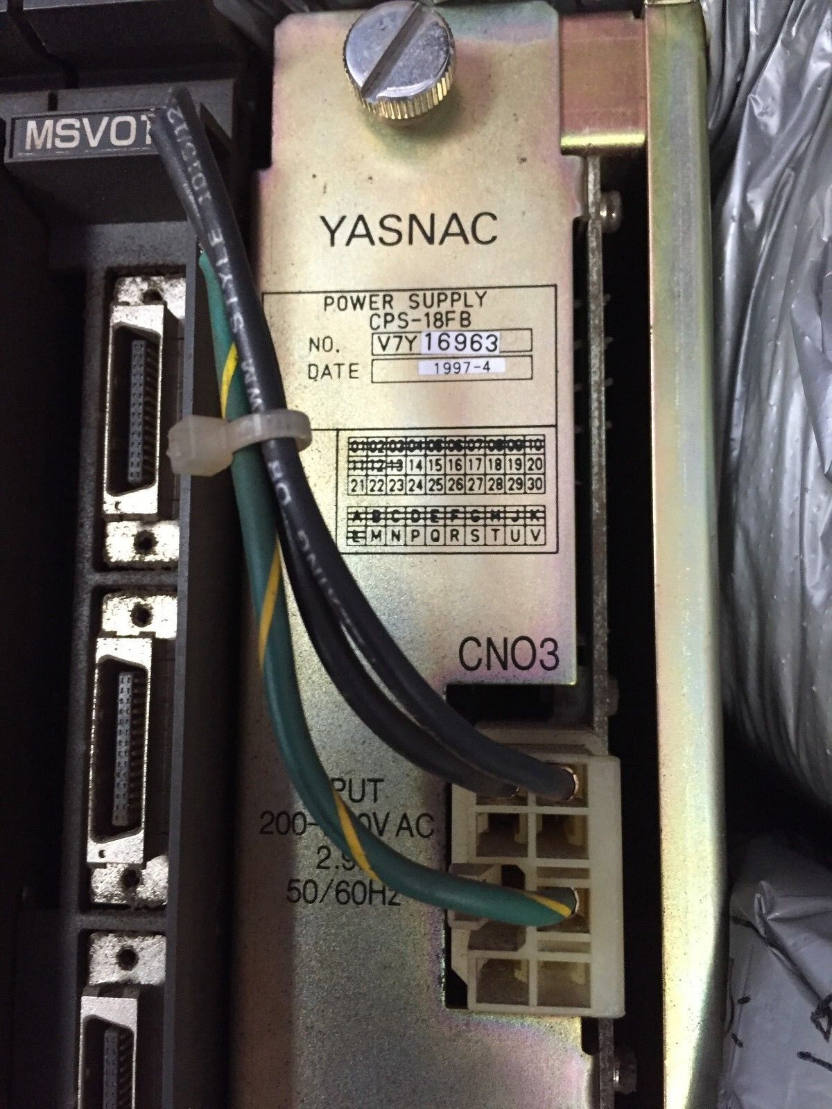 Yaskawa Jzncu-Mrk12-1E,Yasnac Abso,Cps-18Fb,V7y16963,Mcp01,Mcp02b,Fc