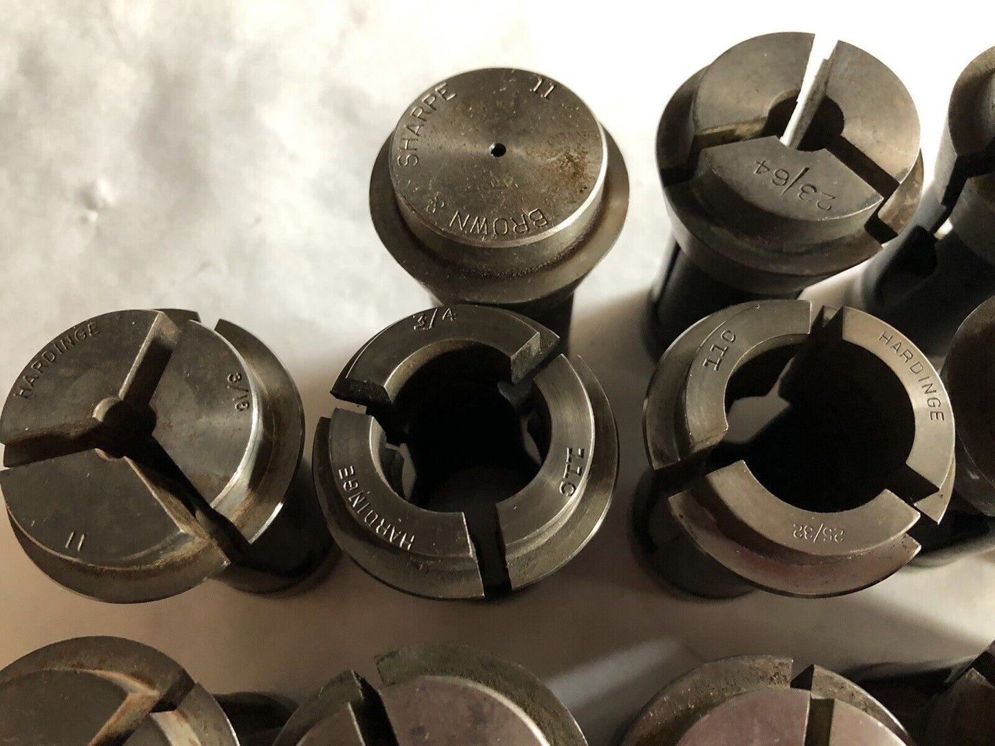 Lot 19 Mixed Brown & Sharpe,Hardinge #11 Collets, 1/16" To 1" 1/8,1,1/3,23/64,Bp