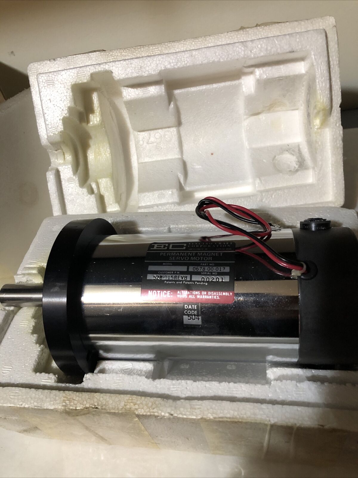 New Electro Craft 528-015Revb Permanent Magnet Servo Motor 0678-00-017 Ec,Bw,Bp
