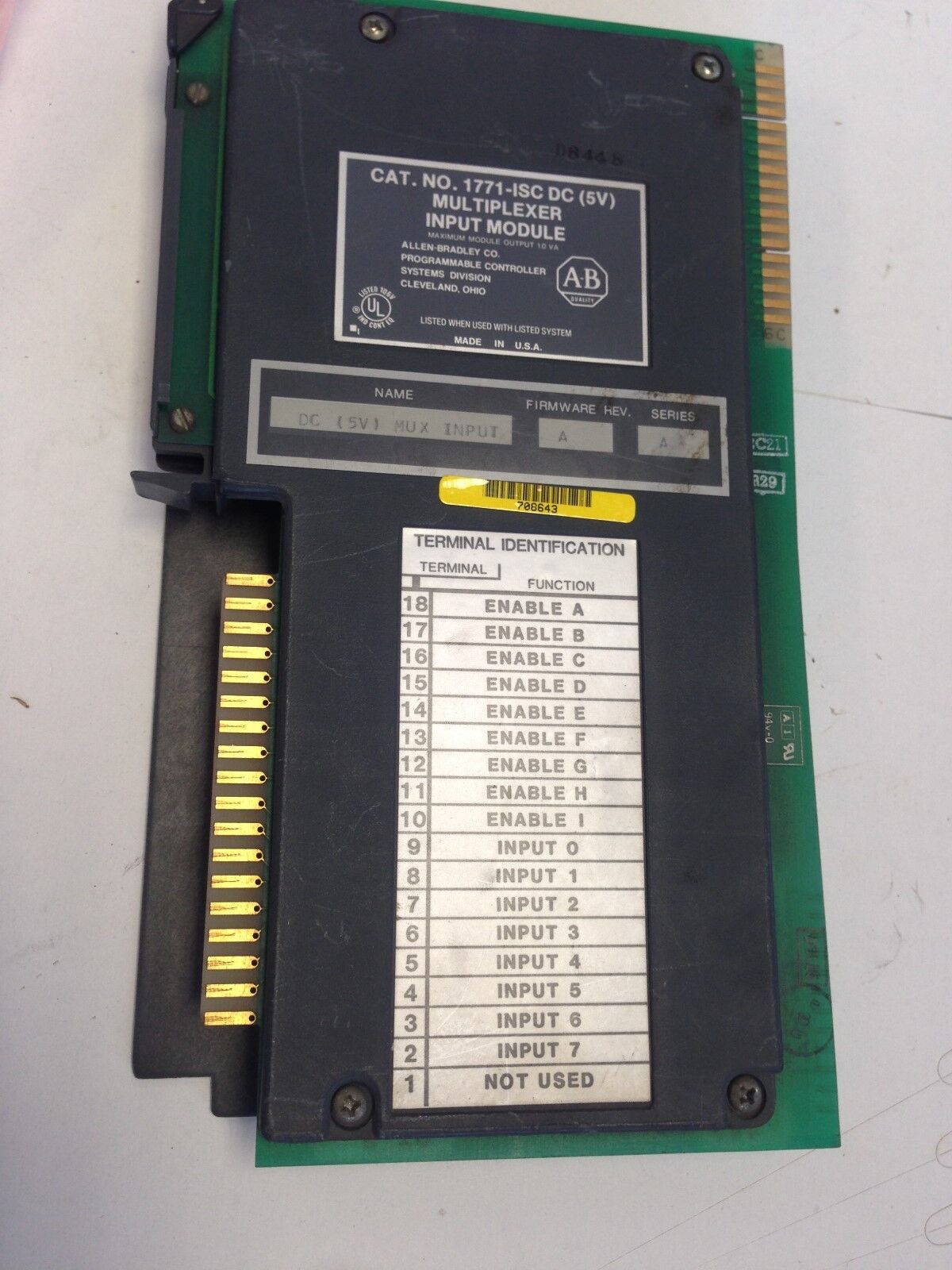 Allen-Bradley 1771-Isc Dc (5V) Allen Bradley Input Module Multiplexer,Ff