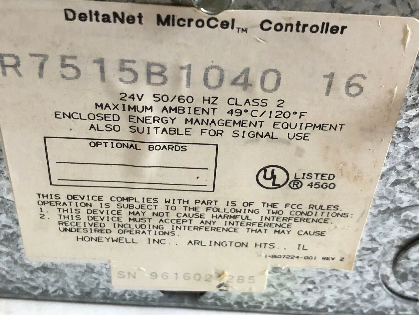 Honeywell R7515b-1040,Honeywell R7515b 1040 16 Controller,Aj