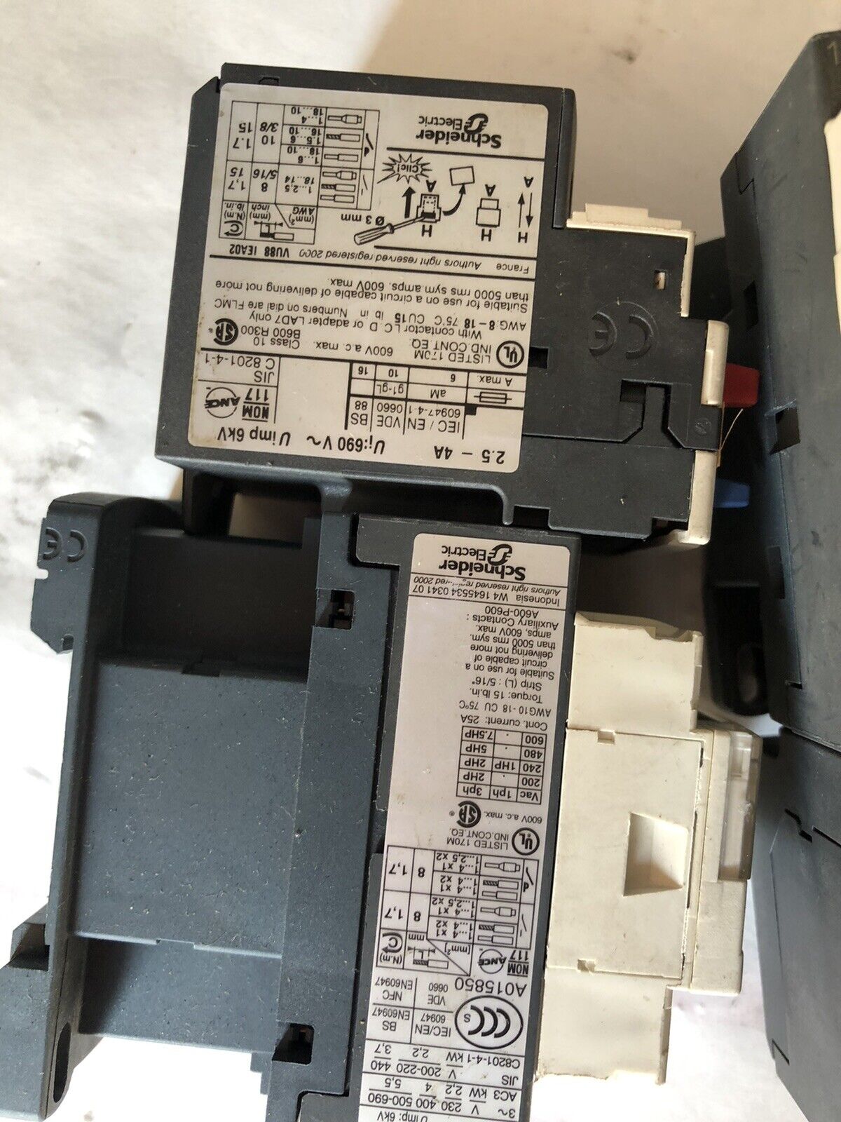 Lot 2 Telemecanique Lc1-D09 25 Amp,24V 3-Pole Contactor Lr3d,Dl