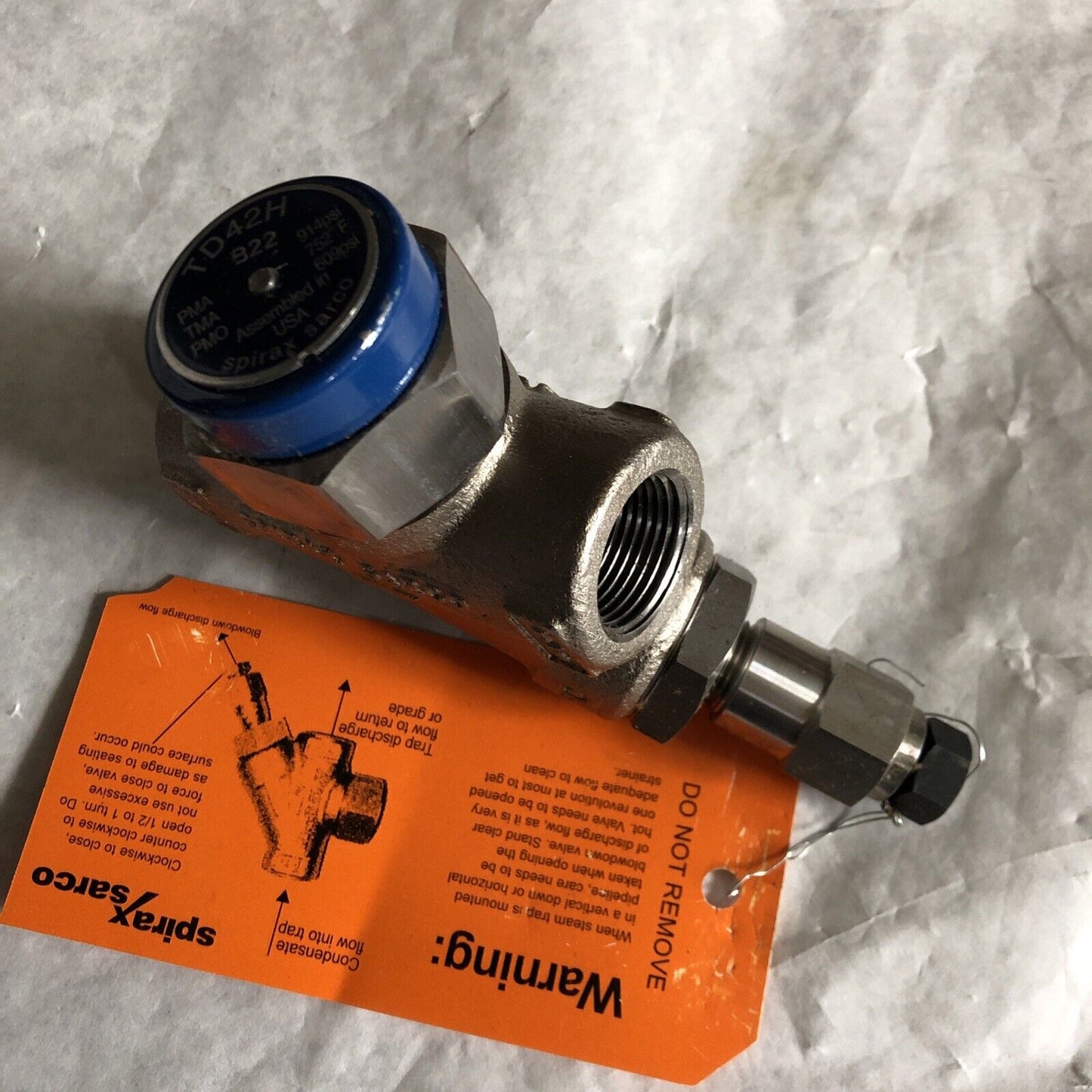 Spirax Sarco Td42h W/ Blowdown Valve Thermodynamic 3/4” Steel Steam Trap,Bk