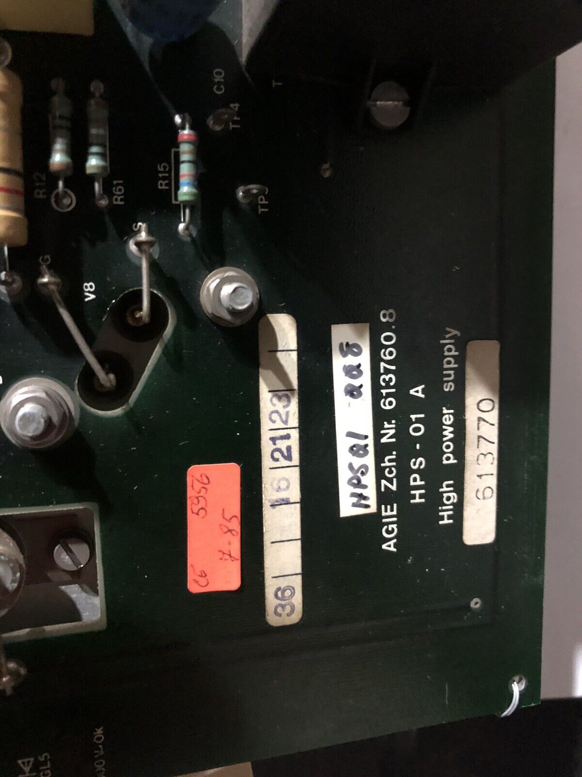 Agie Hps-01 A 613760.8 High Power Supply Pcb 4 Agiepuls Mm Wire Edm Control,To