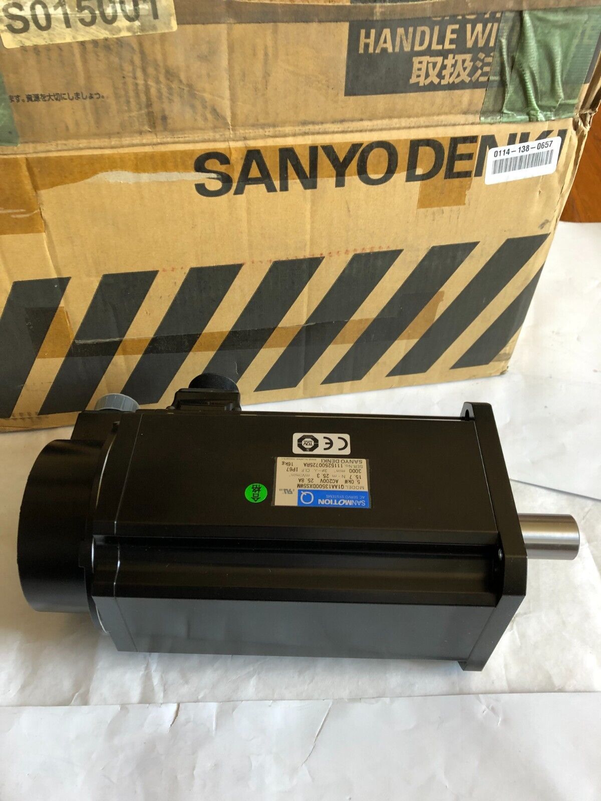 New Sanyo Denki Q1aa13500dxs5wm Sanmotion Servo Motor,Q1aa13500dxs5wm,5.0Kw,Az