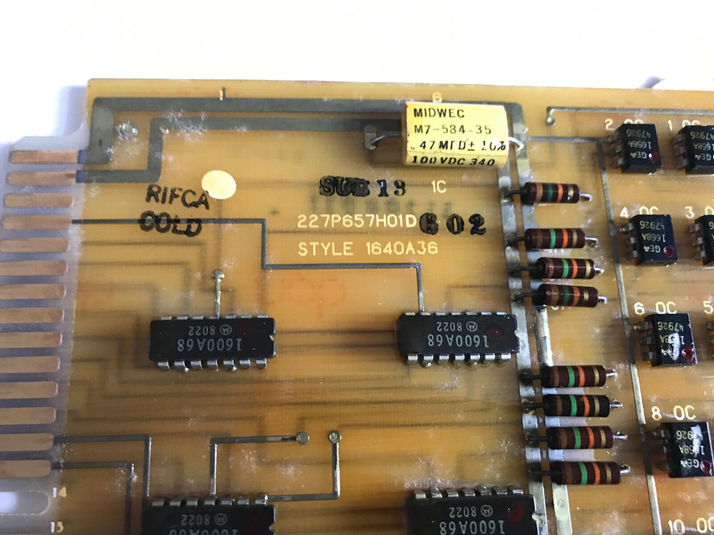 Westinghouse 1640A36g02 Control Board 227P657h01d 227P657ho1d Style 1640A36,St