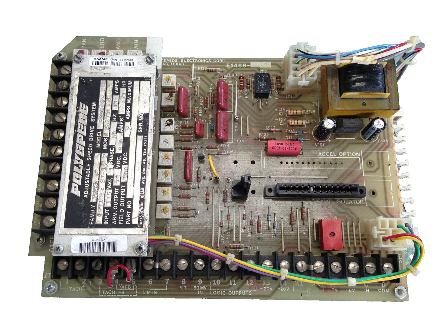 Polyspede Prd2 Prd2-66 Ac Drive,Option Si-1,P , E1489-01,E1491-01-Es,To