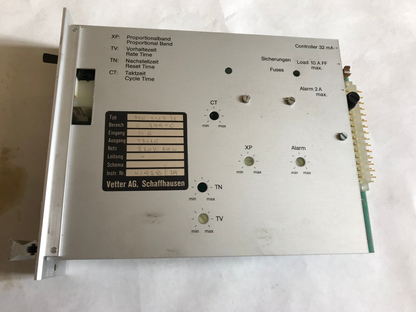 Vetter Rtc-411T/H Temperature Controller 32 Ma,230V 41928/29,Ag,Schaffhausen,Ab