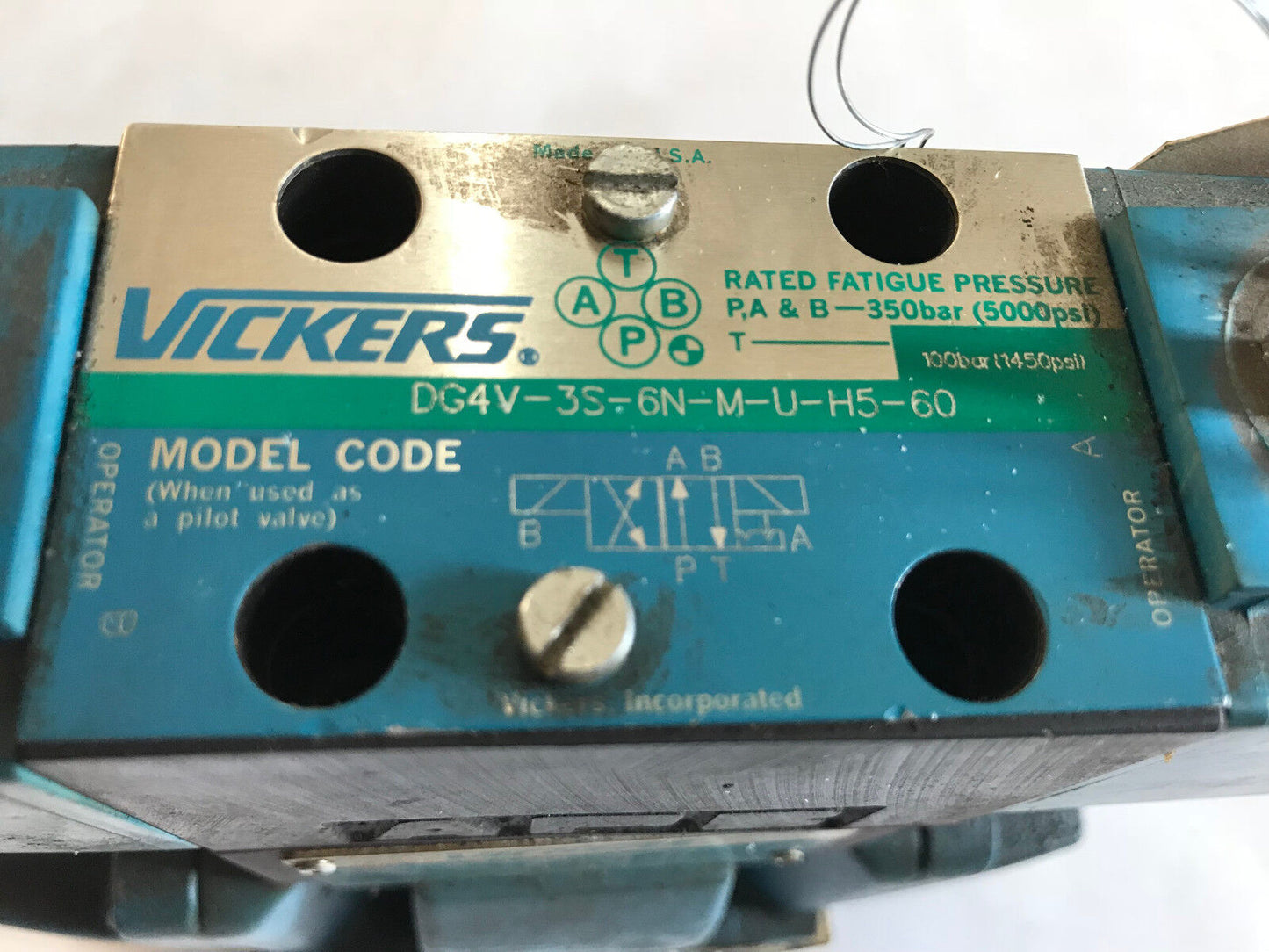 Vickers Dg4v-3S-6N-M-U-H5-60,507848,Dg5s 5 6N 2 T M U H5 30, Hydraulic Valve,Sa