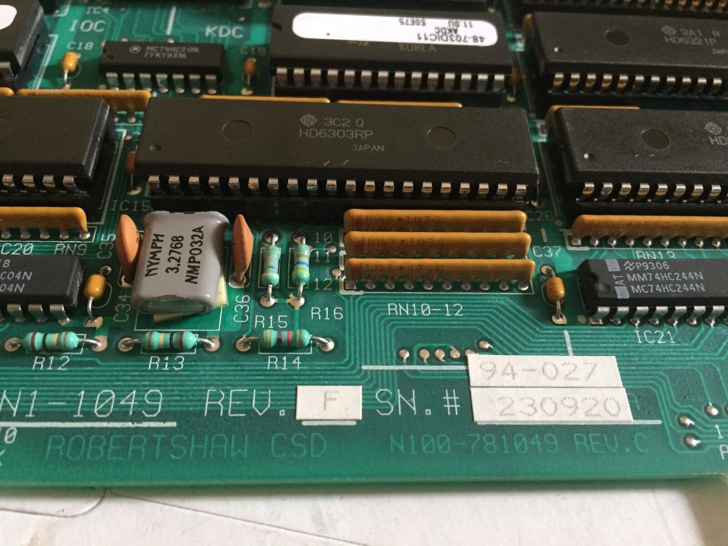 Robertshaw N1-1049,Robertshaw Csd N100-781049 Rev.C,Ti