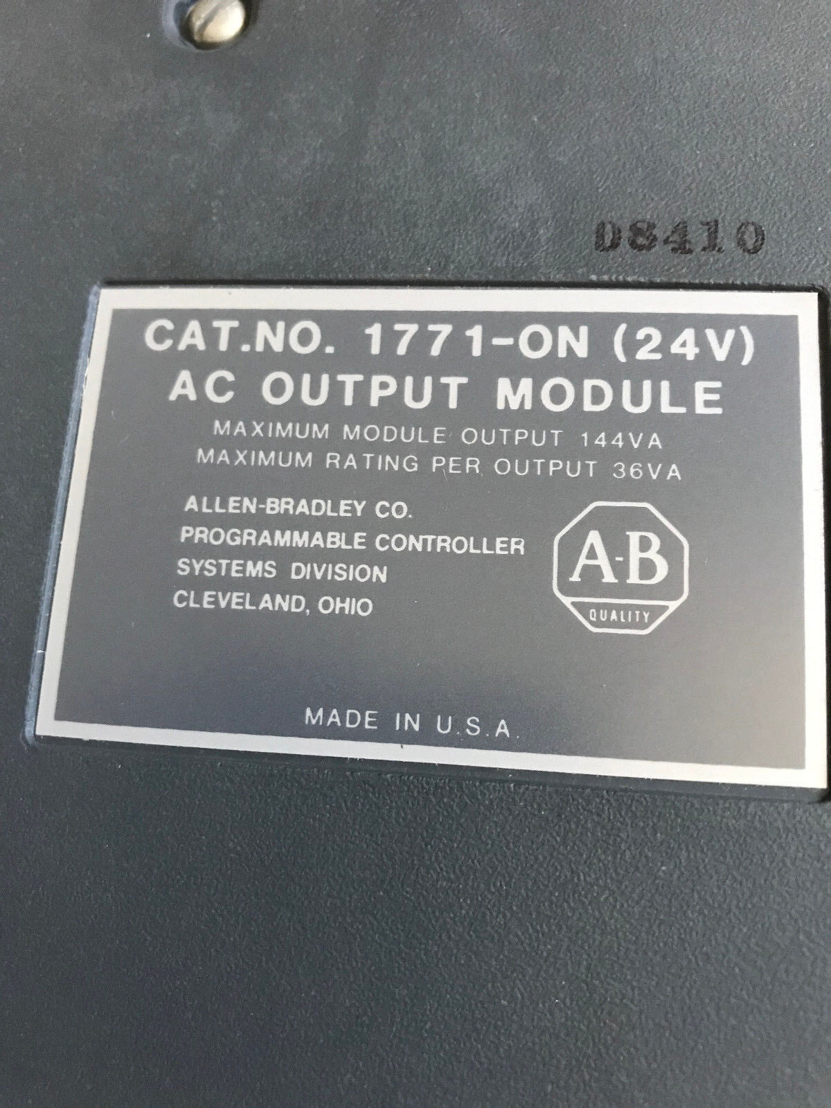 Allen-Bradley 1771-On,Allen-Bradley 1771-0N (24V) Ac Output Module,1771-0N,Sr