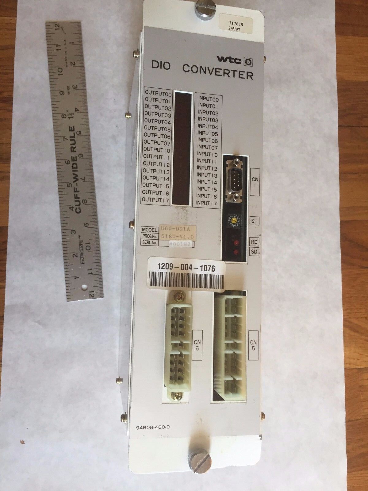 Wtc U60-D01a,94B08-400-0,Wtc A6-1153 Dio Converter,Prog No S180-V1.0,S4,Tn,Eb
