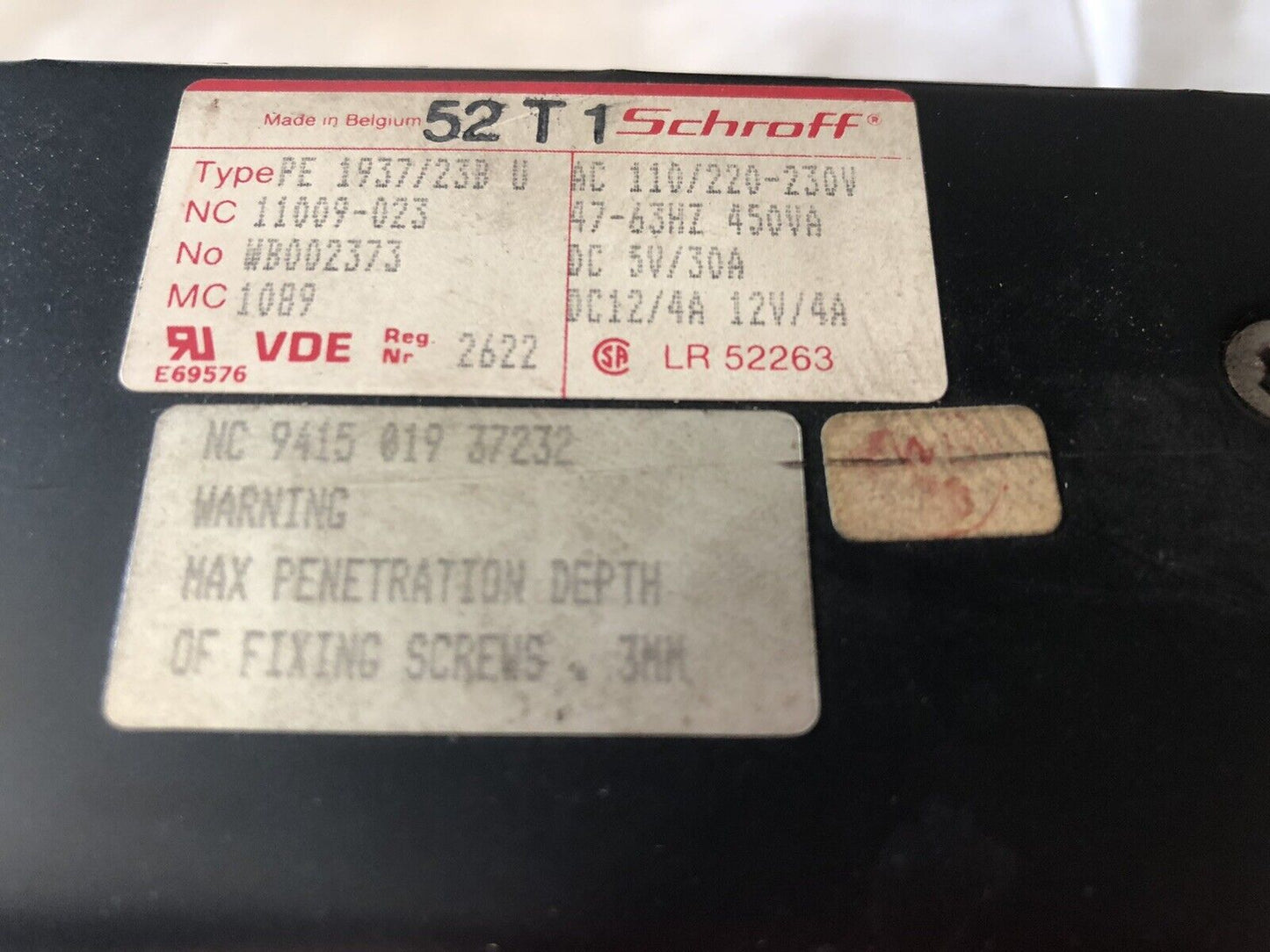 Abb 3043099X1,Pe 1937/23B U,11009-023,Nc 9415 019 37232 Power Supply,3043099,Ex