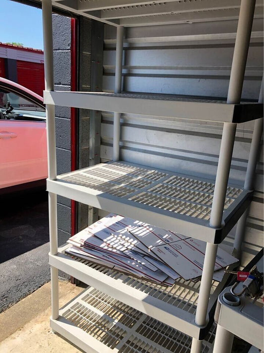 5-Tier Plastic Ventilated Storage Shelving Unit In Gray (36Wx72 Hx24d Sheve