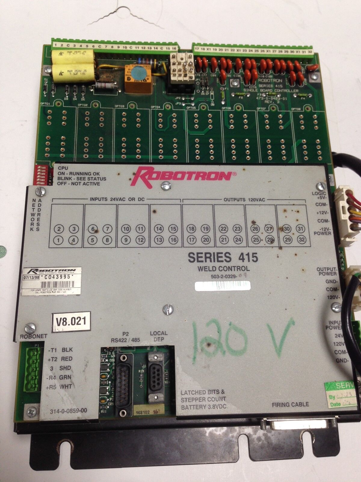 Robotron 503-2-0329-09,Series 415 Weld Controller 503-20329,V8.021,4730042301,Dk