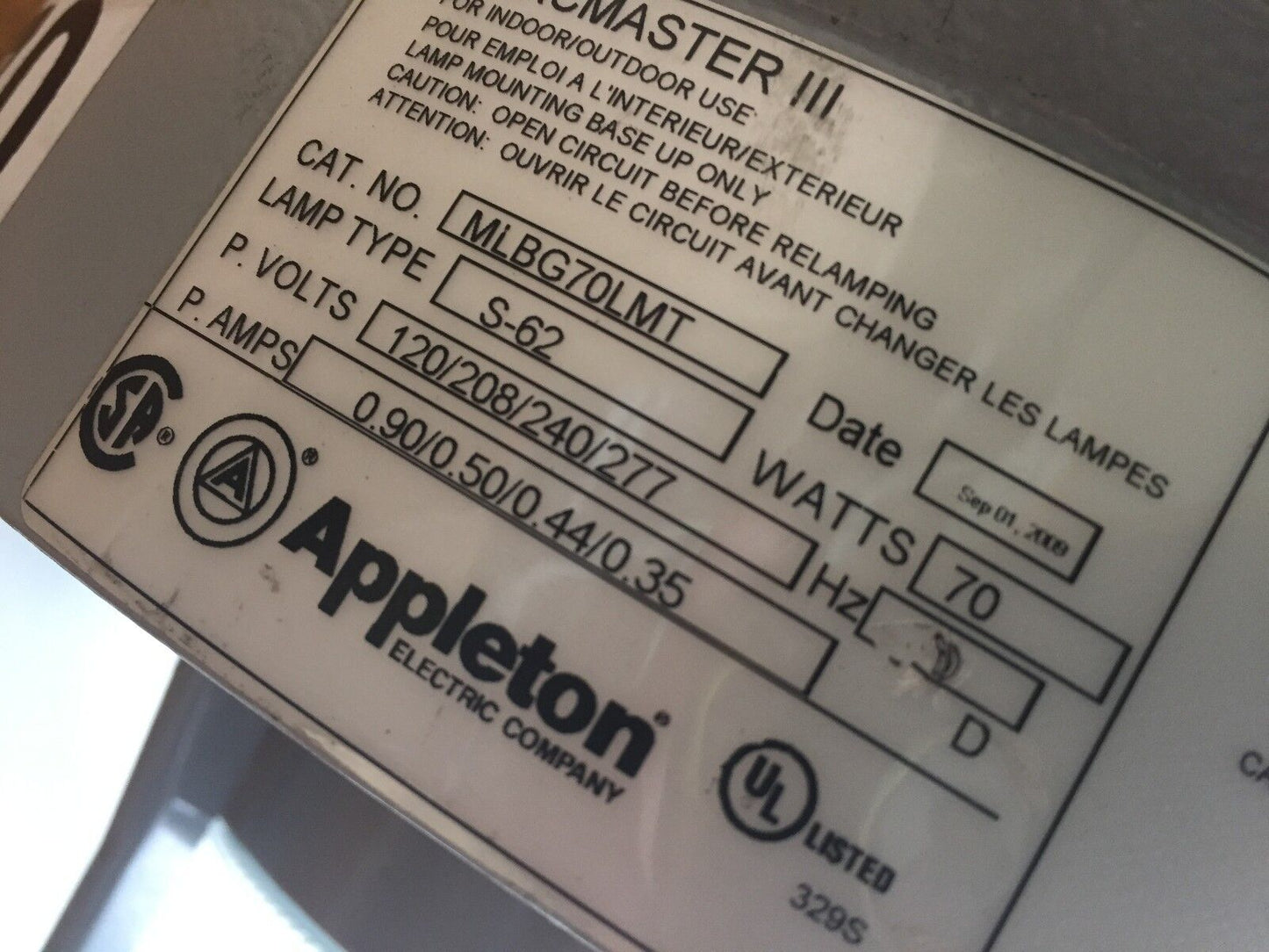 New Appleton Mlbg70lmt,Mercmaster Ballast Body 70W Hps 120-277V Low Profile,Ti