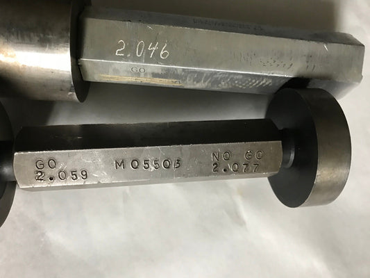 The Pipe Machinery Go No Go Plug Gage Nogo 2.046,2.077,2.059,Aa